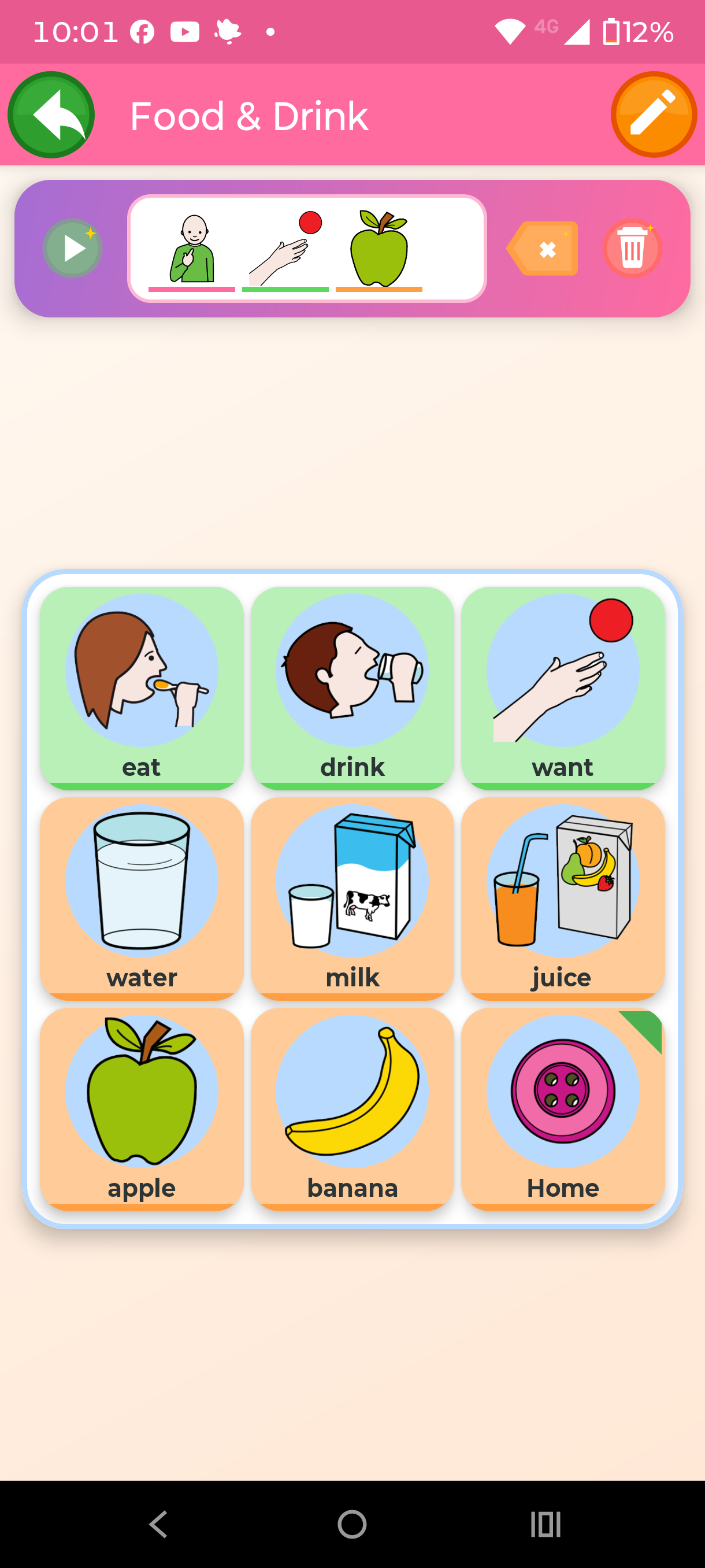Pictogram board screenshot
